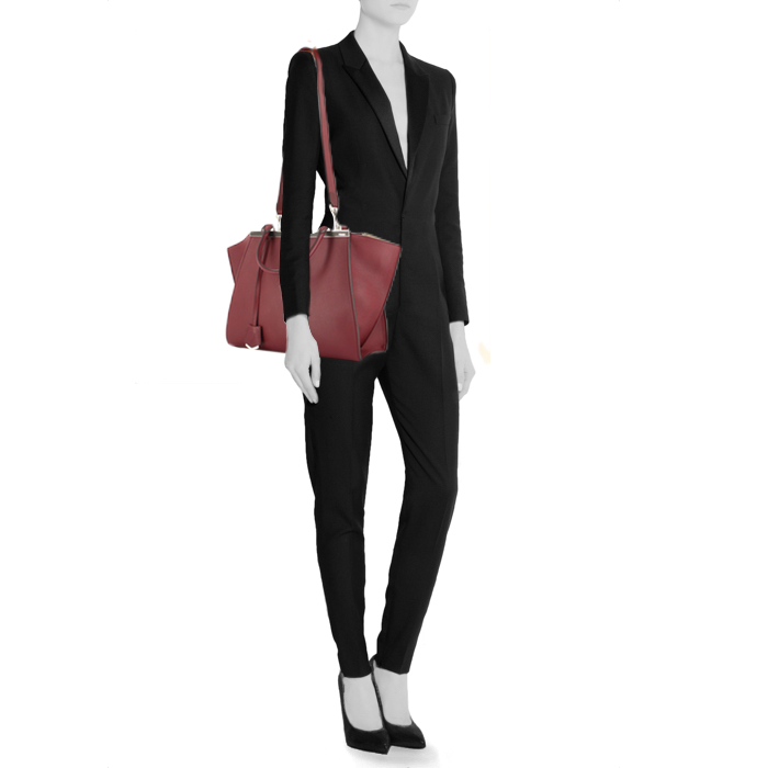 Fendi 3 Jours handbag in purple leather - Detail D2