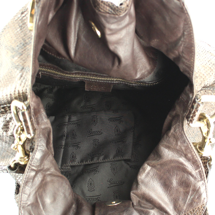 Borsa in pitone marrone - Detail D3