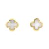 Van Cleef & Arpels Pure Alhambra large model earrings in yellow gold and mother of pearl - 00pp thumbnail