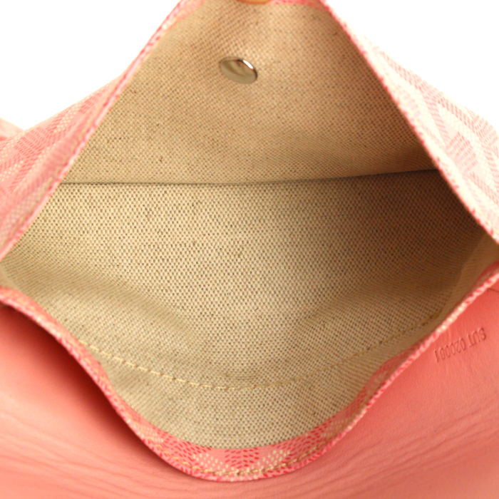 Sac à main Goyard Saint-Louis en toile monogram enduite rose et cuir rose - Detail D4