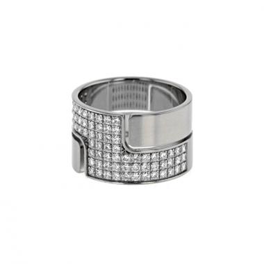 Anello Dinh Van Seventies modello grande in oro bianco e diamanti