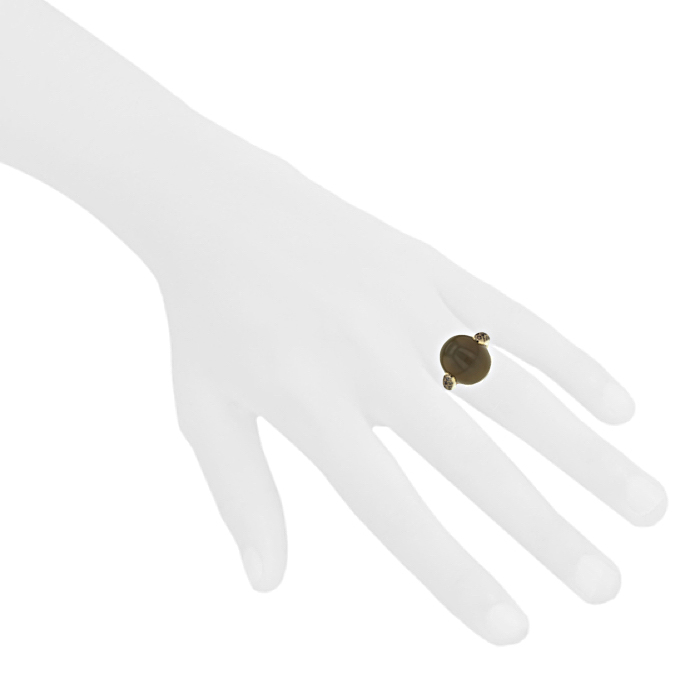 Pomellato large model ring in gold, diamonds and cat-eye quartz - Detail D1