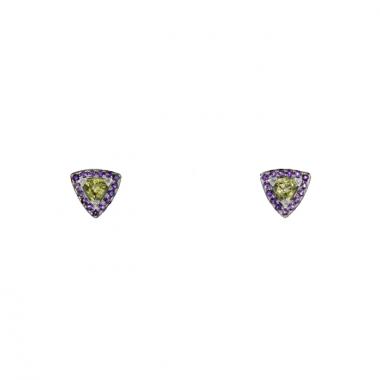 Mauboussin Tellement subtile pour toi small earrings in white gold and amethysts and in quartz