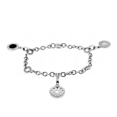 Bracelet Bulgari Bulgari Bulgari en or blanc,  onyx et diamants Bracelet Bulgari Bulgari Bulgari en or blanc,  onyx et diamants