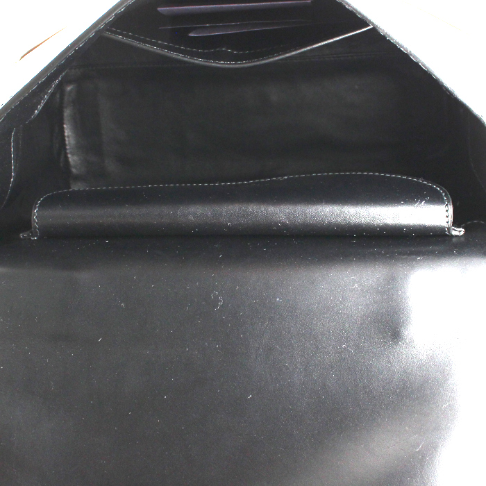 Sac à main Prada  Sound Lock en cuir noir et marron - Detail D2