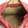Bottega Veneta Veneta handbag in pink braided leather and beige canvas - Detail D2 thumbnail