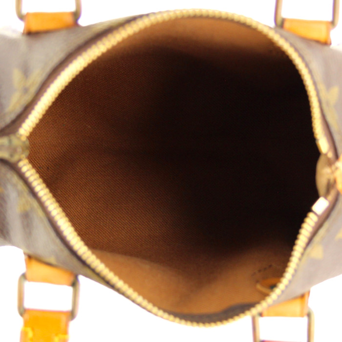 Louis Vuitton Speedy BB handbag in monogram canvas and natural leather - Detail D2