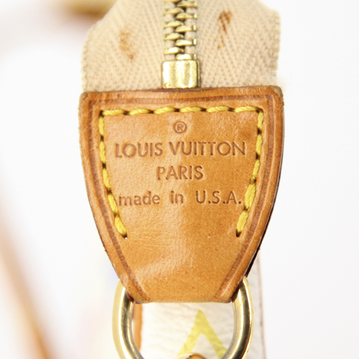 Bolso de mano Louis Vuitton en lona Monogram y cuero natural - Detail D3