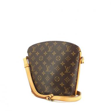 Borsa a spalla Drouot in tela monogram e pelle naturale