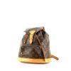 Mochila Louis Vuitton Montsouris en lona Monogram marrón y cuero natural - 00pp thumbnail
