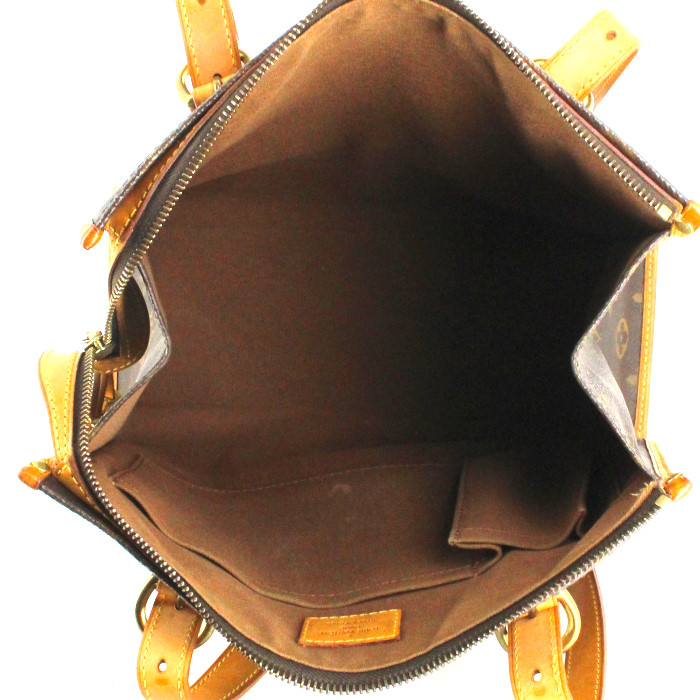 Bolso de mano Louis Vuitton Popincourt en lona Monogram revestida y cuero natural - Detail D2