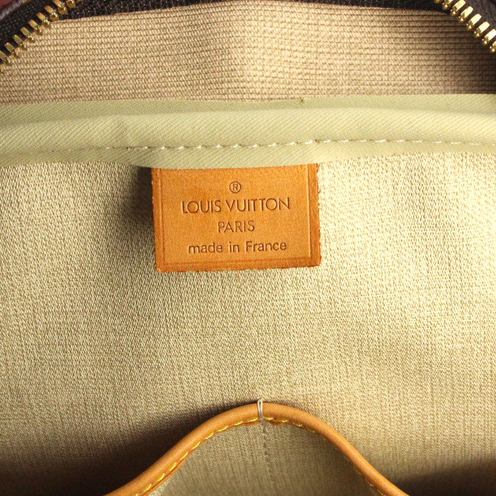 Sac à main Louis Vuitton Deauville en toile monogram et cuir naturel - Detail D3