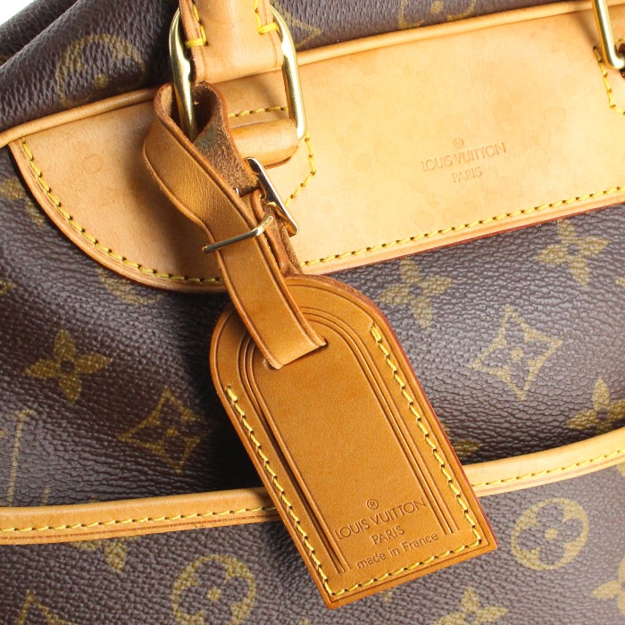 Louis Vuitton Deauville handbag in monogram canvas and natural leather - Detail D4