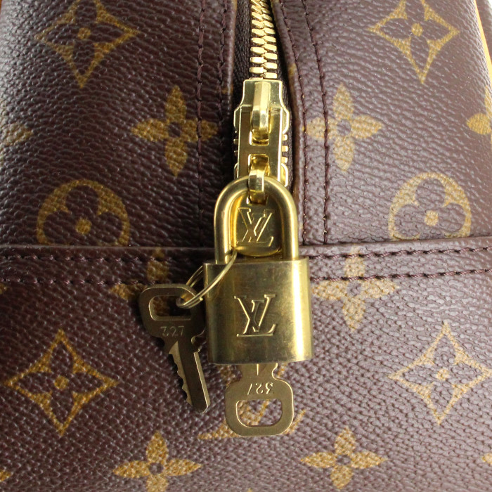 Bolso de mano Louis Vuitton Deauville en lona Monogram y cuero natural - Detail D5