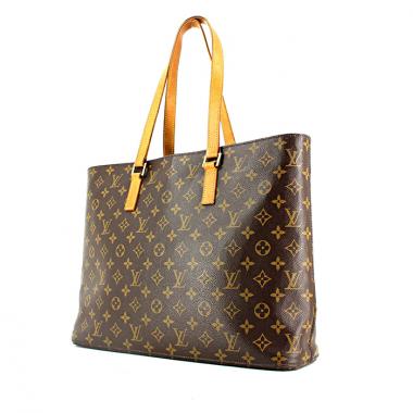 Shopping bag Louis Vuitton Luco in tela monogram marrone e pelle naturale