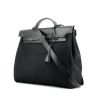 Hermes handbag in black canvas and black leather - 00pp thumbnail