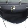 Hermes handbag in black canvas and black leather - Detail D3 thumbnail