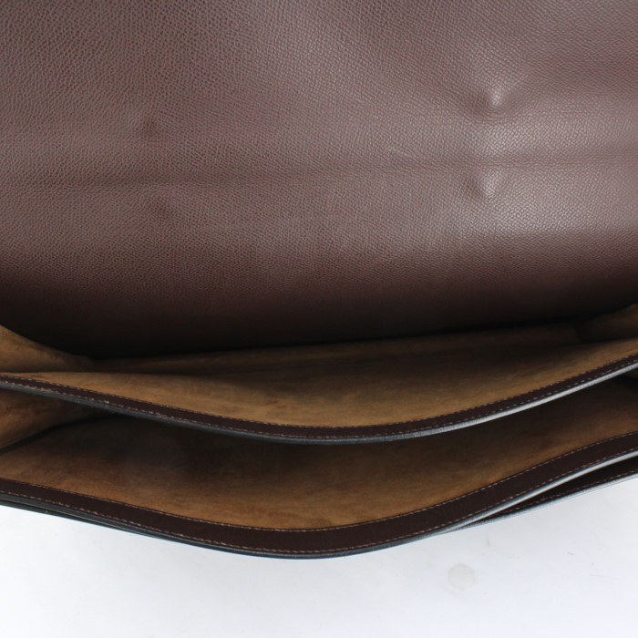 Borsa portadocumenti Sac à dépêches in pelle Epsom marrone cioccolato - Detail D2