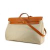 Hermes Herbag travel bag in beige canvas and gold leather - 00pp thumbnail