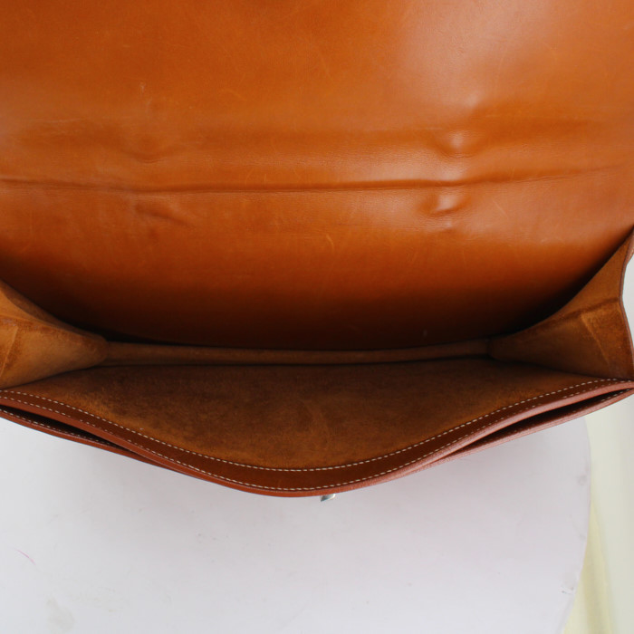 Borsa portadocumenti Hermes Sac à dépêches in pelle Barenia marrone - Detail D2