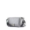Chanel Boy handbag in silver leather - 00pp thumbnail