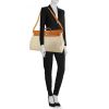Hermes Herbag travel bag in beige canvas and gold leather - Detail D1 thumbnail