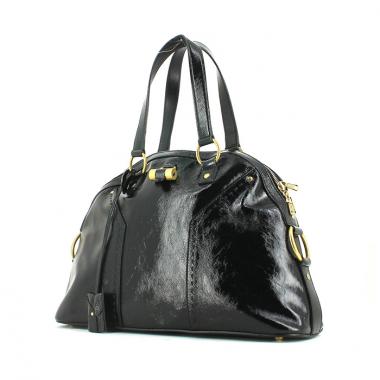 Bolso de mano Yves Saint Laurent Muse mediano en charol negro