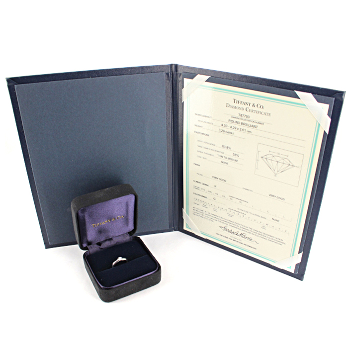 Tiffany 
Co Etoile solitaire ring in platinium and diamond and in diamond - Detail D2