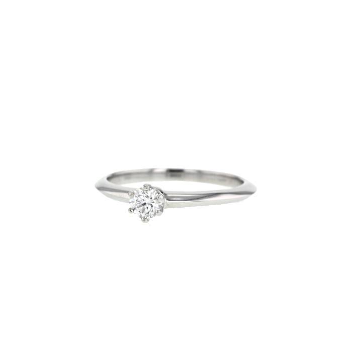 Bague solitaire Tiffany & Co Setting en platine et en diamant (0,23 carat) - 00pp