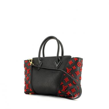 Borsa Lockit  modello piccolo in pelle monogram nera e rossa