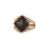 Mauboussin Fou de Toi ring in pink gold and diamonds and in smoked quartz - 00pp thumbnail