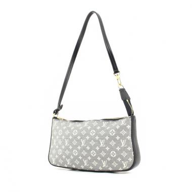 Bolsito de mano Louis Vuitton en lona Monogram blanca y azul y cuero azul marino