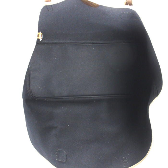 Fauré Le Page shopping bag in taupe monogram canvas and taupe leather - Detail D3