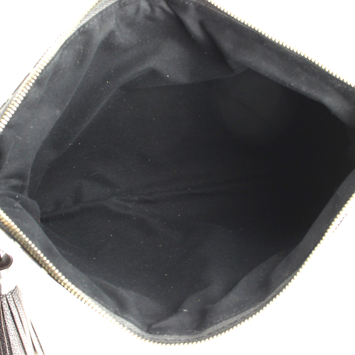 Pouch in monogram canvas and taupe leather - Detail D3