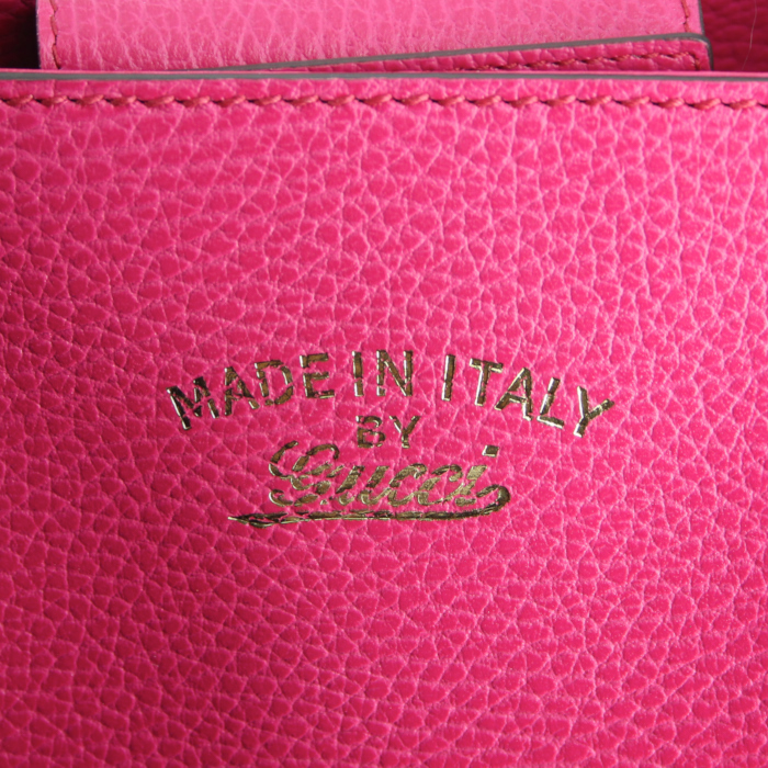 Sac cabas Gucci Swing en cuir rose-bonbon - Detail D3
