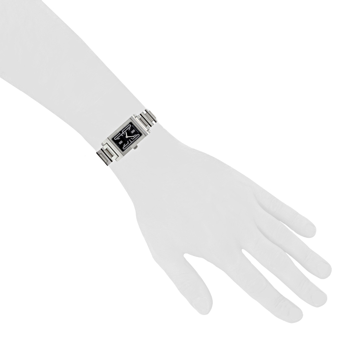 Bulgari Rettangolo watch in stainless steel Circa  2000 - Detail D1