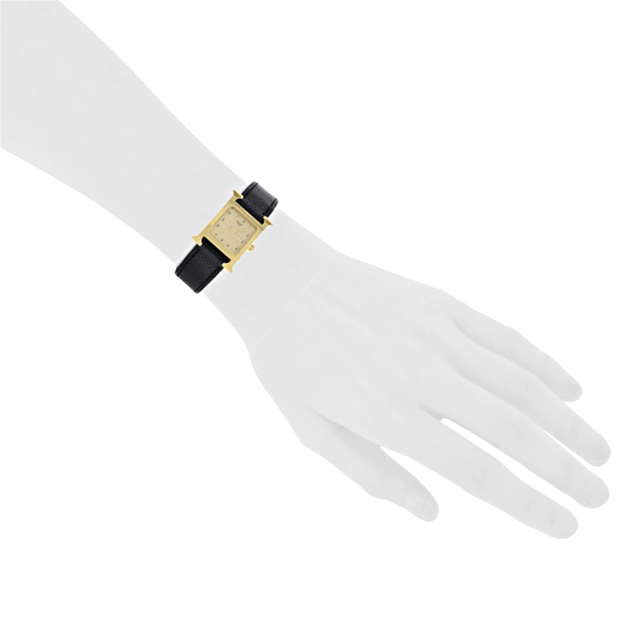 Hermes Heure H watch in gold plated and stainless steel Ref:   HH1.201 Circa  2010 - Detail D1