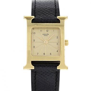 Hermes Heure H watch in gold plated and stainless steel Ref:   HH1.201 Circa  2010