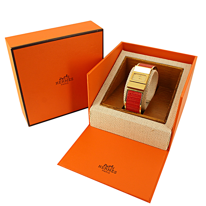 Hermes Loquet watch in gold plated - Detail D2