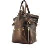 Saint Laurent Downtown large model handbag in brown leather - 00pp thumbnail
