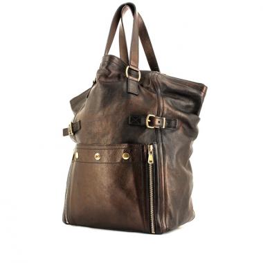 Saint Laurent Downtown large model handbag in brown leather