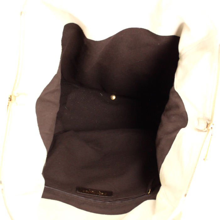 Saint Laurent Downtown large model handbag in white leather - Detail D2