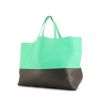 Celine shopping bag in green and black leather - 00pp thumbnail