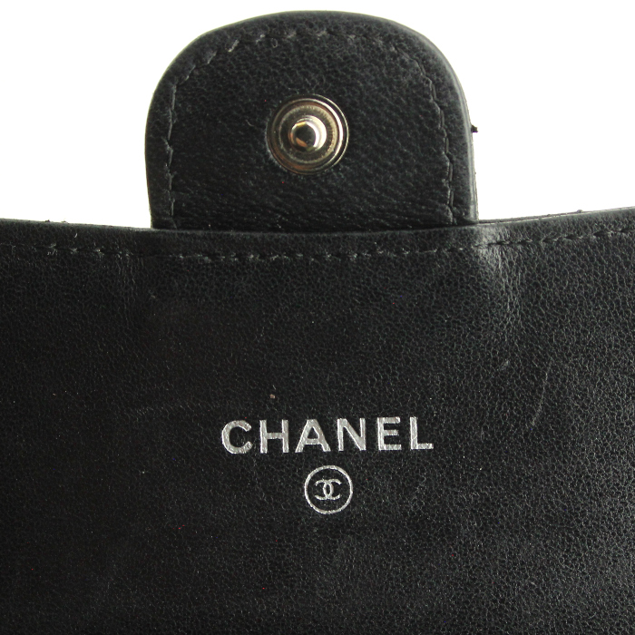 Chanel wallet in black quilted leather - Detail D3