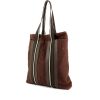 Hermes shopping bag in brown canvas and leather - 00pp thumbnail