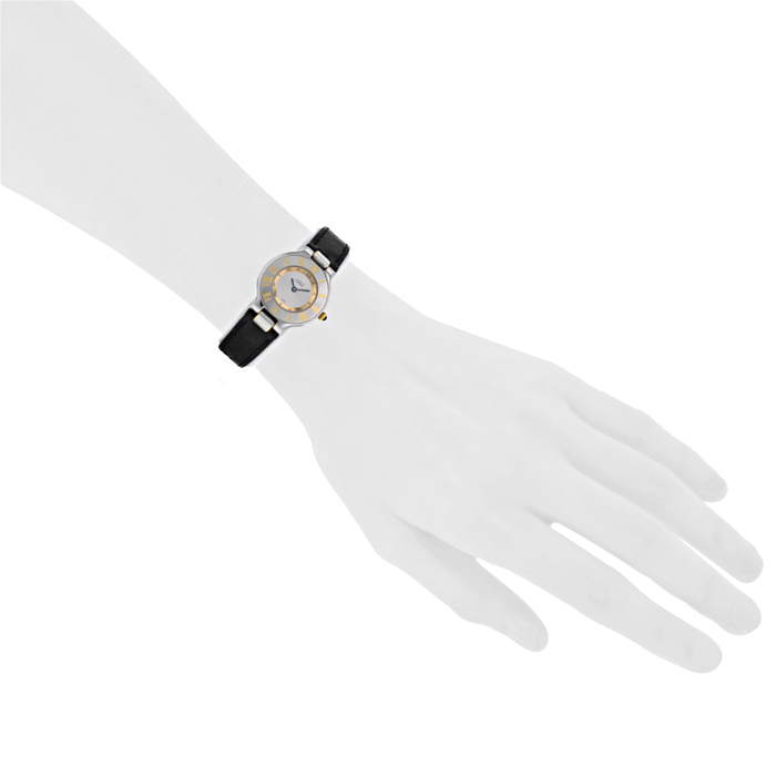 Cartier Must De Cartier watch in gold and stainless steel Circa  1990 - Detail D1