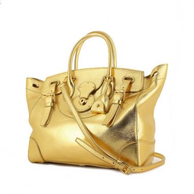 Ralph Lauren Ricky large model handbag in gold leather