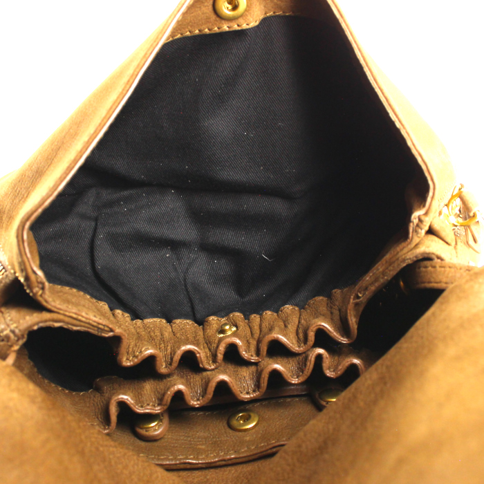 Sac à main Jerome Dreyfuss en cuir marron - Detail D2