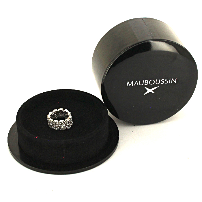 Sortija flexible Mauboussin Je Le Veux modelo grande en oro blanco - Detail D2
