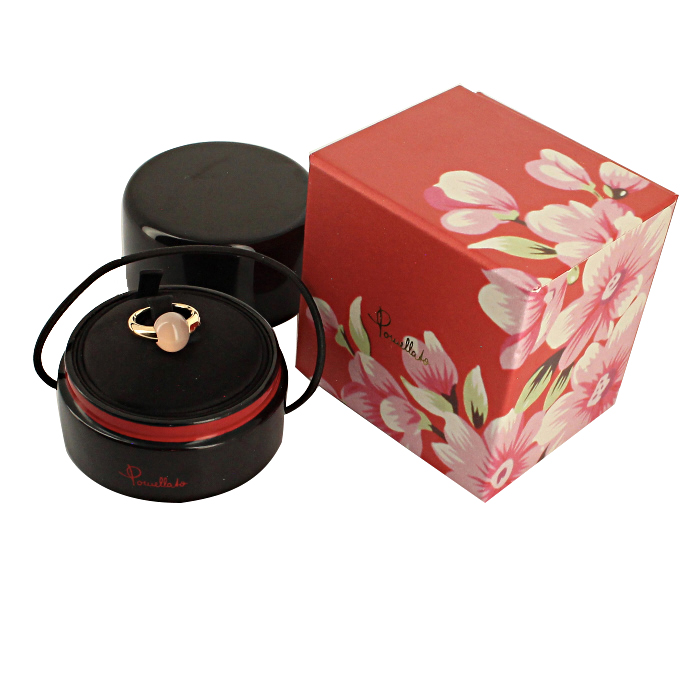 Pomellato Luna ring in pink gold and quartz - Detail D2